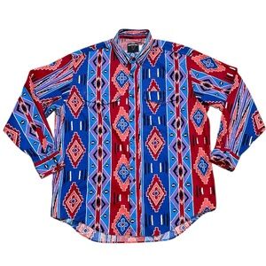 Frontier Series Vintage Western Shirt Southwestern Button Down USA XL